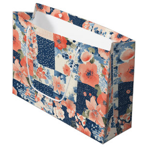 Vintage Floral Patchwork Pattern (11) Large Gift Bag