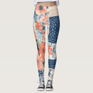 Vintage Floral Patchwork Pattern (11) Leggings