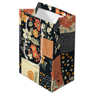 Vintage Floral Patchwork Pattern (1) Medium Gift Bag