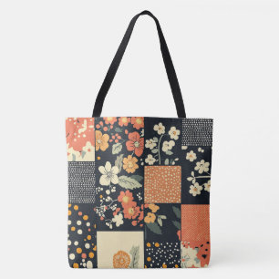 Vintage Floral Patchwork Pattern (1) Tote Bag
