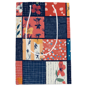 Vintage Floral Patchwork Pattern (2) Medium Gift Bag