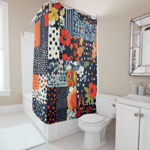 Vintage Floral Patchwork Pattern (3) Shower Curtain
