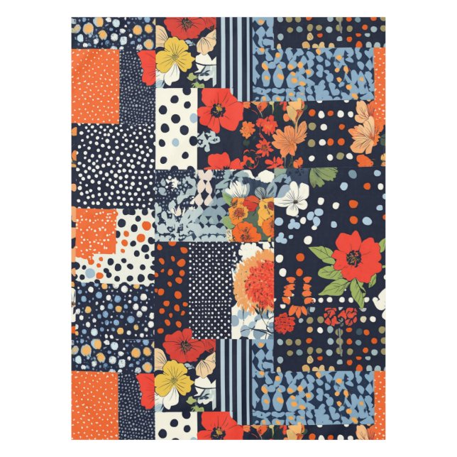 Vintage Floral Patchwork Pattern (3) Tablecloth (Front)