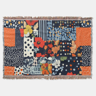 Vintage Floral Patchwork Pattern (3) Throw Blanket