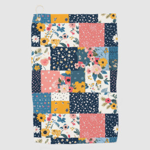Vintage Floral Patchwork Pattern (4) Golf Towel