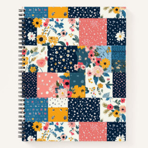 Vintage Floral Patchwork Pattern (4) Notebook