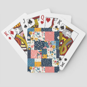 Vintage Floral Patchwork Pattern (4) Playing Cards