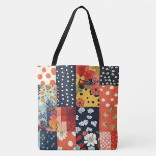 Vintage Floral Patchwork Pattern (5) Tote Bag