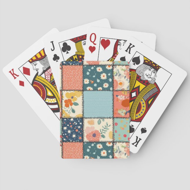 Vintage Floral Patchwork Pattern (6) Playing Cards (Back)