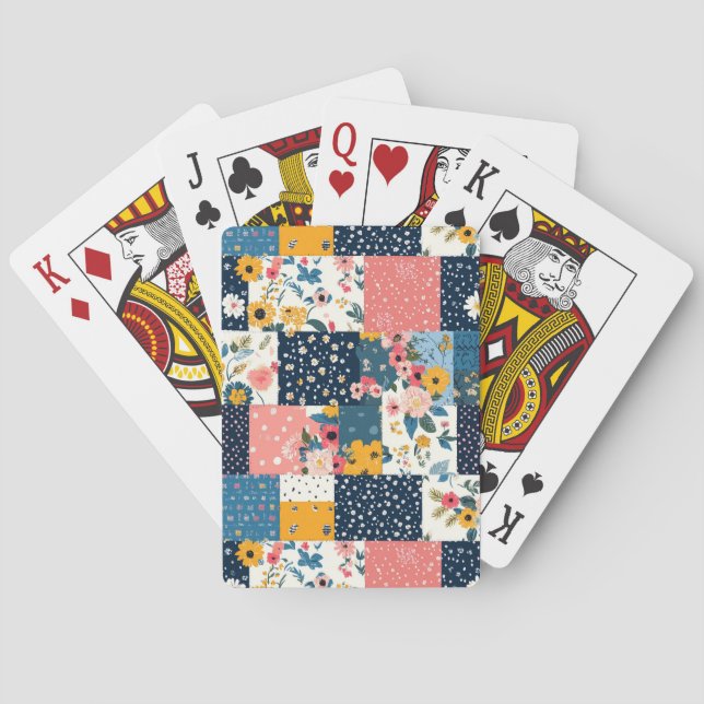 Vintage Floral Patchwork Pattern (6) Playing Cards (Back)