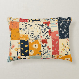 Vintage Floral Patchwork Pattern (8) Decorative Cushion