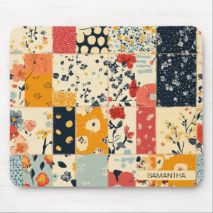 Vintage Floral Patchwork Pattern (8) Mouse Pad