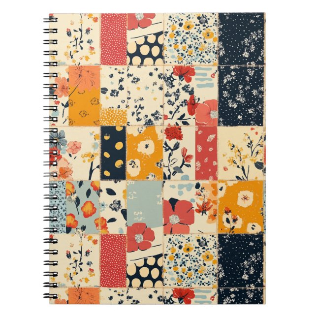 Vintage Floral Patchwork Pattern (8) Notebook (Front)