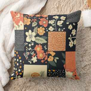 Vintage Floral Patchwork Pattern Cushion