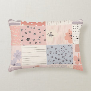 Vintage Floral Patchwork Pattern - Pastel (10) Decorative Cushion