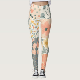 Vintage Floral Patchwork Pattern - Pastel (11) Leggings