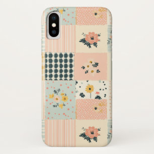 Vintage Floral Patchwork Pattern - Pastel (12) iPhone X Case