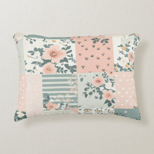 Vintage Floral Patchwork Pattern - Pastel (1) Decorative Cushion