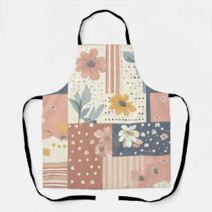 Vintage Floral Patchwork Pattern - Pastel (2) Apron
