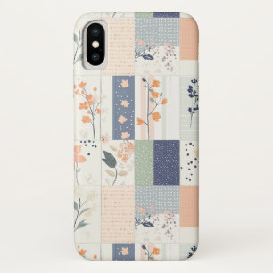Vintage Floral Patchwork Pattern - Pastel (4) iPhone X Case