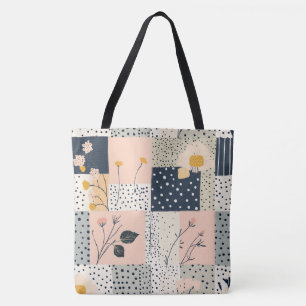 Vintage Floral Patchwork Pattern - Pastel (5) Tote Bag