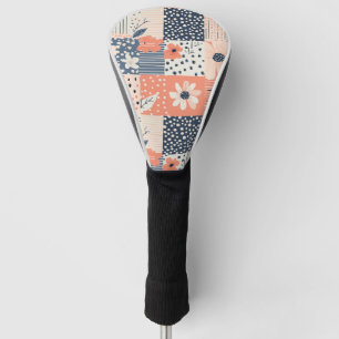 Vintage Floral Patchwork Pattern - Pastel (7) Golf Head Cover