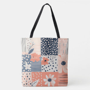 Vintage Floral Patchwork Pattern - Pastel (7) Tote Bag