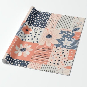 Vintage Floral Patchwork Pattern - Pastel (7) Wrapping Paper