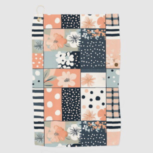 Vintage Floral Patchwork Pattern - Pastel (8) Golf Towel