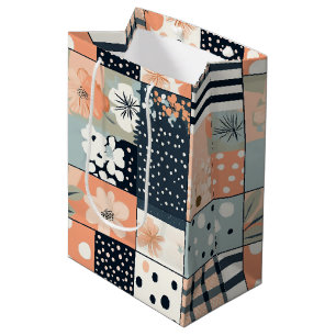 Vintage Floral Patchwork Pattern - Pastel (8) Medium Gift Bag