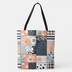 Vintage Floral Patchwork Pattern - Pastel (8) Tote Bag
