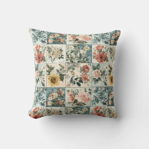 Vintage Floral Patchwork Style Design Cushion