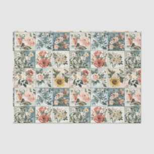 Vintage Floral Patchwork Style Design Tissue Paper