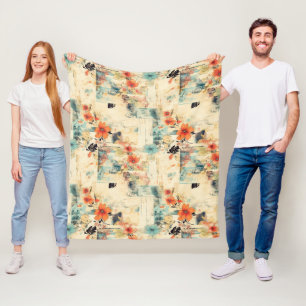 Vintage Floral Pattern (2) Fleece Blanket