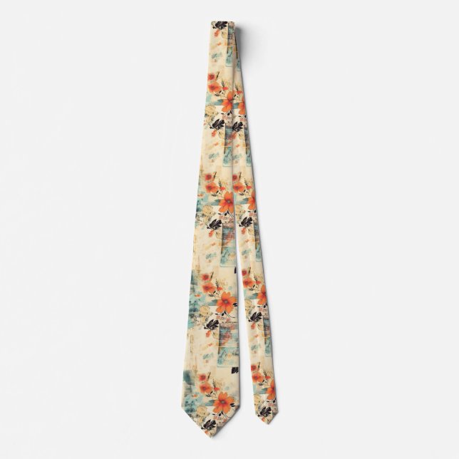 Vintage Floral Pattern (2) Tie (Front)
