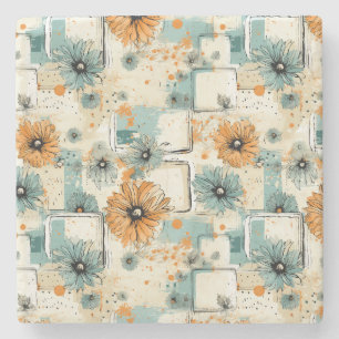 Vintage Floral Pattern (3) Stone Coaster