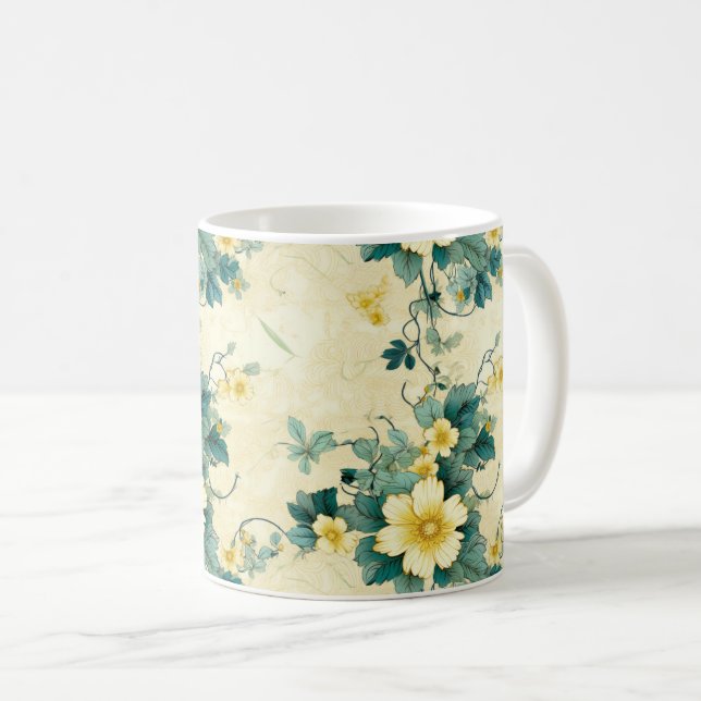 Vintage Floral Pattern (4) Coffee Mug (Front Right)