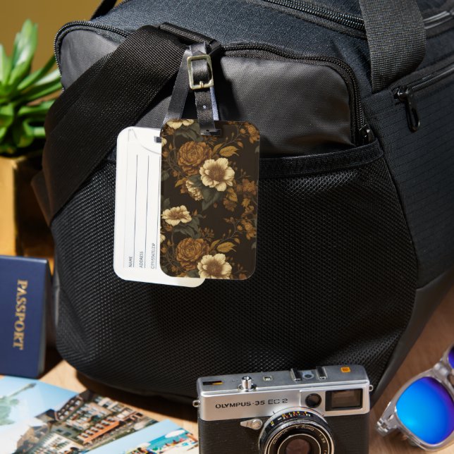 Vintage Floral Pattern (4) Luggage Tag (Front & Back)