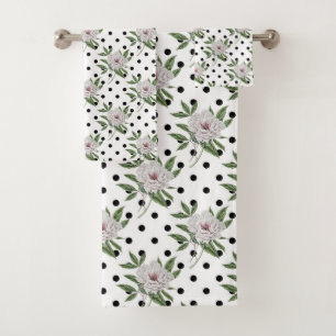 Vintage Floral Pattern Bath Towel Set