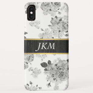 Vintage Floral Pattern / Black and White iPhone XS Max Case