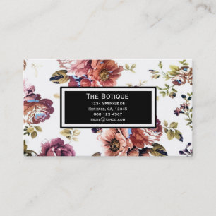 Vintage Floral Pattern Business Cards