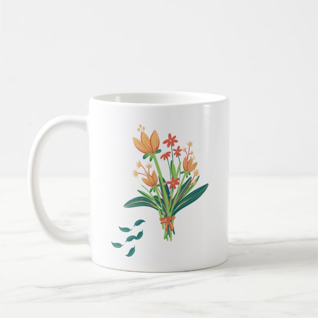 Vintage Floral Pattern Coffee Cups (Left)