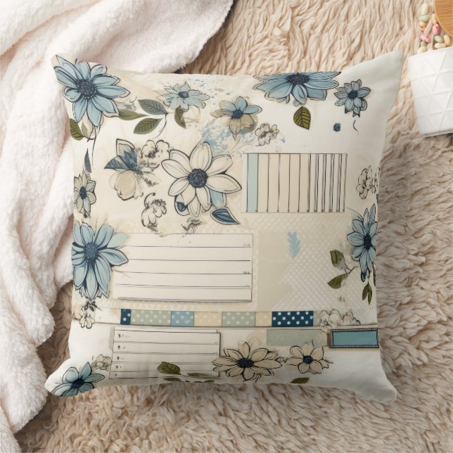 Vintage Floral Pattern Cushion (Blanket)