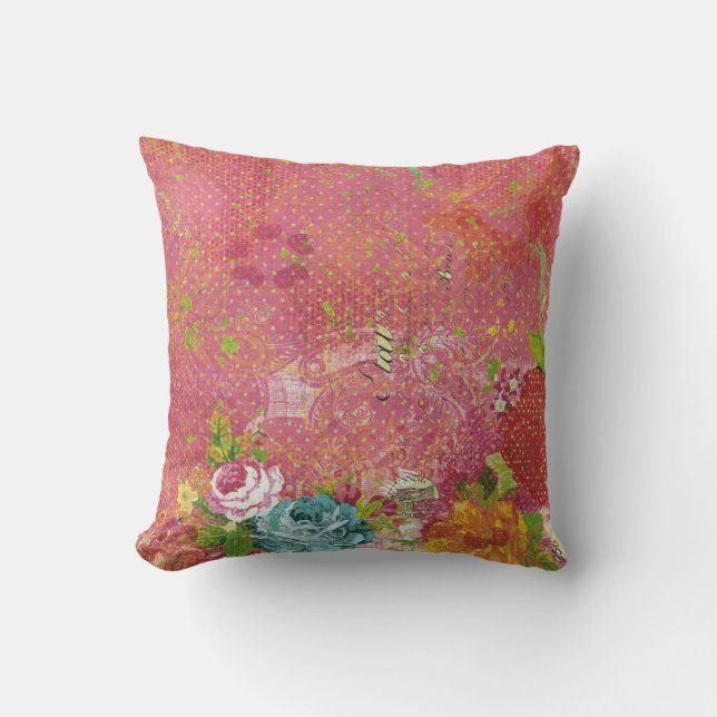 vintage floral pattern cushion (Front)