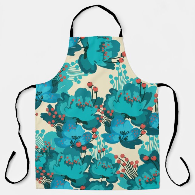 Vintage floral pattern, delicate flowers. apron (Front)