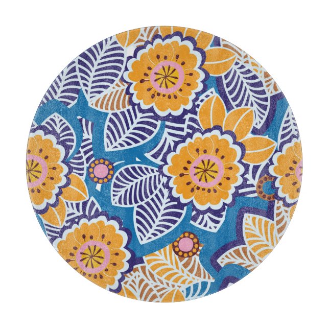Vintage Floral Pattern: Elegant Design Cutting Board (Front)
