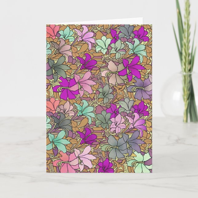 Vintage Floral Pattern Illustration Card (Front)