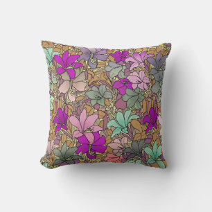 Vintage Floral Pattern Illustration Cushion