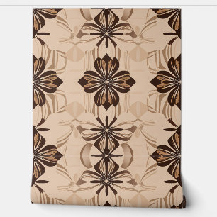 Vintage Floral Pattern in Earthy Tones Wallpaper