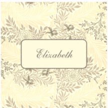 Vintage floral pattern name sticker